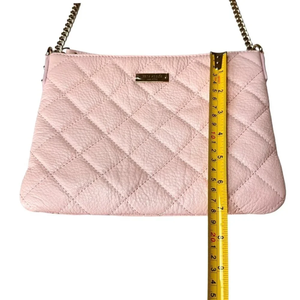 NWT Kate Spade Quilted Leather Shoulder Crossbody Bag Petal Pink Coquette Girly